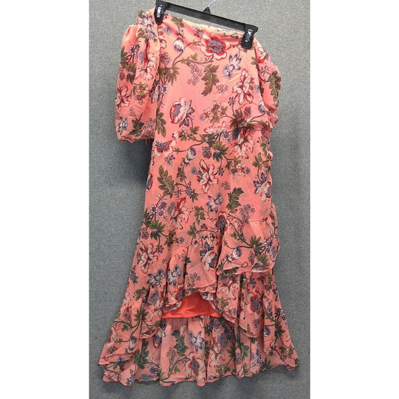 Chelsea28 Floral Slit Dress In Red Chinoise Tropical Toile Size Small